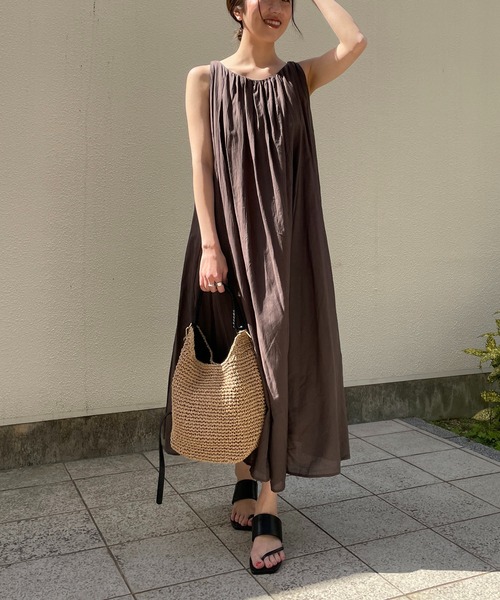 CAPRICIEUX LE'MAGE（カプリシューレマージュ）の「テントラインバックリボンワンピース（ワンピース・レディース・チャコールグレー/ベージュ/ピンク・FREE）」の17枚目の写真