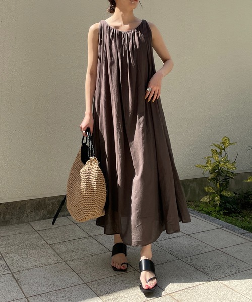 CAPRICIEUX LE'MAGE（カプリシューレマージュ）の「テントラインバックリボンワンピース（ワンピース・レディース・チャコールグレー/ベージュ/ピンク・FREE）」の20枚目の写真