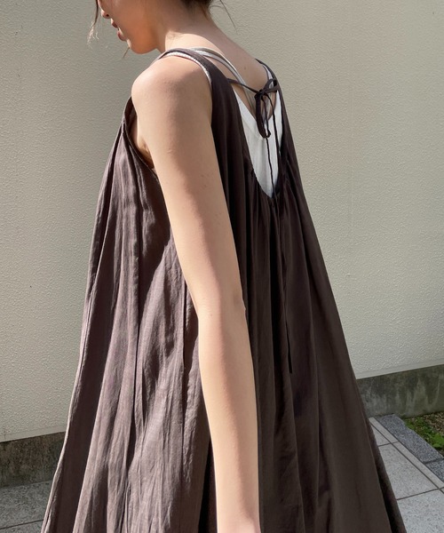 CAPRICIEUX LE'MAGE（カプリシューレマージュ）の「テントラインバックリボンワンピース（ワンピース・レディース・チャコールグレー/ベージュ/ピンク・FREE）」の21枚目の写真