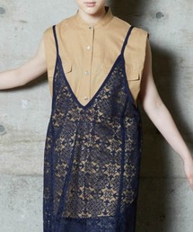 <lautreamont BLEUBLANC>ノースリーブロングシャツ