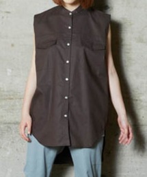 lautreamont BLEUBLANC | ノースリーブロングシャツ(シャツ/ブラウス)