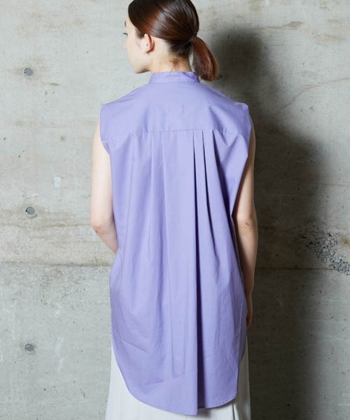 lautreamont BLEUBLANC(ロートレアモンブルーブラン)の「<lautreamont BLEUBLANC>ノースリーブロングシャツ(シャツ/ブラウス・レディース・パープル/ブラウン/キャメル・9号)」の5枚目の写真