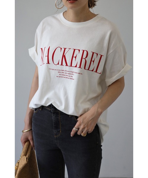 Bonjour Sagan(ボンジュールサガン)の「MACKERELプリントTシャツ(Tシャツ/カットソー・レディース・レッド/ネイビー/ブラック・FREE)」の3枚目の写真