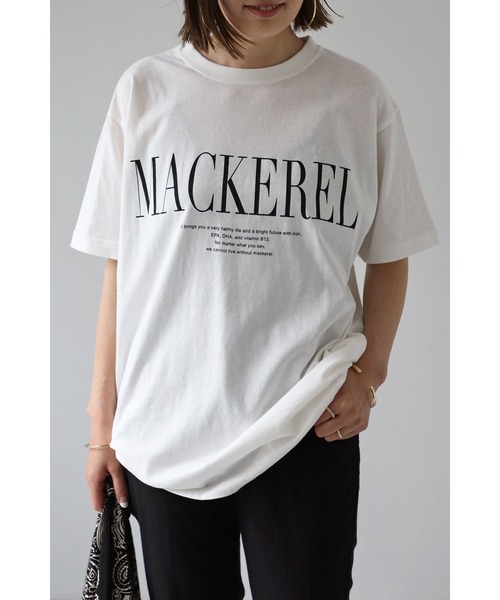 Bonjour Sagan(ボンジュールサガン)の「MACKERELプリントTシャツ(Tシャツ/カットソー・レディース・レッド/ネイビー/ブラック・FREE)」の2枚目の写真