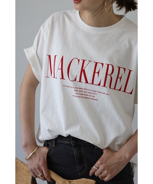 Bonjour Sagan(ボンジュールサガン)の「MACKERELプリントTシャツ(Tシャツ/カットソー・レディース・レッド/ネイビー/ブラック・FREE)」の8枚目の写真