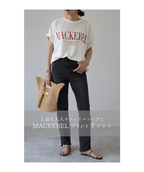 Bonjour Sagan(ボンジュールサガン)の「MACKERELプリントTシャツ(Tシャツ/カットソー・レディース・レッド/ネイビー/ブラック・FREE)」の21枚目の写真