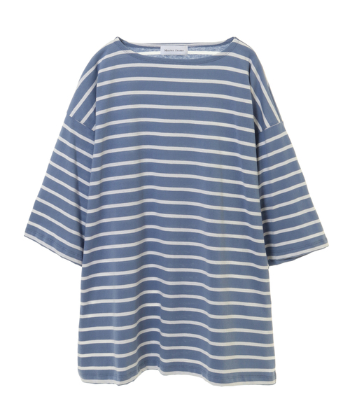 MEN'S MELROSE(メンズメルローズ)の「MASTER FRAME ボートネックボーダーTシャツ(Tシャツ/カットソー・メンズ・ネイビー/ブルー/サックスブルー・2/4/3)」の3枚目の写真