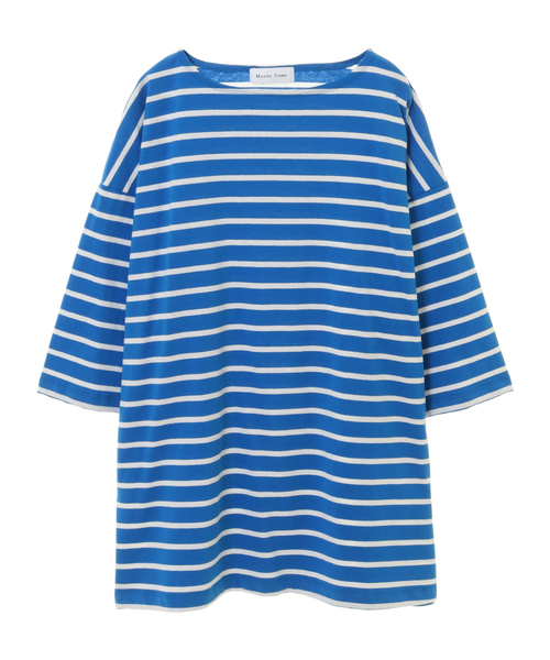 MEN'S MELROSE(メンズメルローズ)の「MASTER FRAME ボートネックボーダーTシャツ(Tシャツ/カットソー・メンズ・ネイビー/ブルー/サックスブルー・2/4/3)」の1枚目の写真