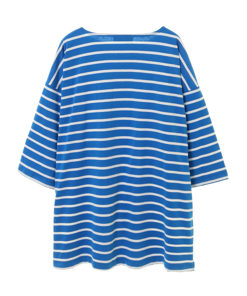MEN'S MELROSE(メンズメルローズ)の「MASTER FRAME ボートネックボーダーTシャツ(Tシャツ/カットソー・メンズ・ネイビー/ブルー/サックスブルー・2/4/3)」の4枚目の写真