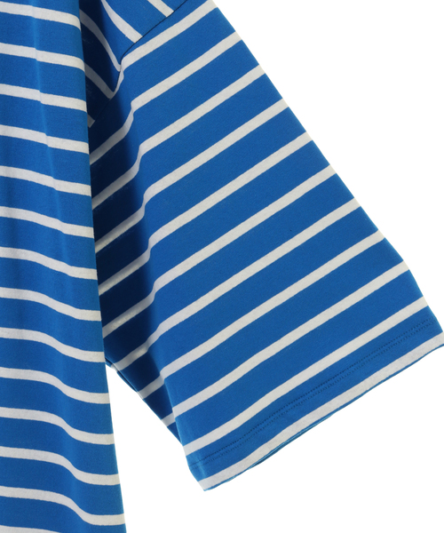 MEN'S MELROSE(メンズメルローズ)の「MASTER FRAME ボートネックボーダーTシャツ(Tシャツ/カットソー・メンズ・ネイビー/ブルー/サックスブルー・2/4/3)」の6枚目の写真
