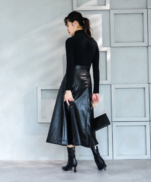 VIVIAN（ヴィヴィアン）の「スクエアトゥバックファスナーストレッチショートブーツ（ブーツ・レディース・ヘザーチャコール/ホワイト系その他5/ブラック系その他2/ブラック系その他3/ブラウン系その他5・LL/S/M/L）」の9枚目の写真