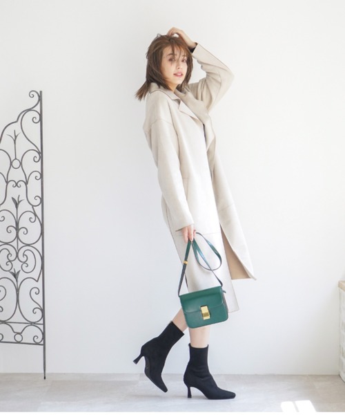 VIVIAN（ヴィヴィアン）の「スクエアトゥバックファスナーストレッチショートブーツ（ブーツ・レディース・ヘザーチャコール/ホワイト系その他5/ブラック系その他2/ブラック系その他3/ブラウン系その他5・LL/S/M/L）」の10枚目の写真