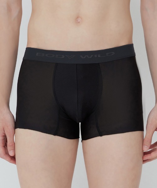 BODY WILD(ボディーワイルド)の「BODY WILD/ボディワイルド ボクサーパンツ 素肌感覚の超軽量&フィット感 前とじ(ボクサーパンツ・メンズ・ブラック/グレイッシュブルー/サーモンピンク/カーキ/エンジ/ブルーグリーン・MEDIUM/LARGE/X-LARGE)」の2枚目の写真