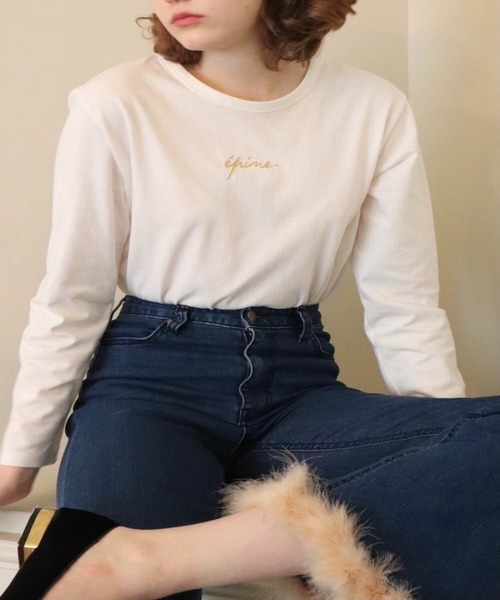 epine（エピヌ）の「epine embroidery gold logo long tee（Tシャツ