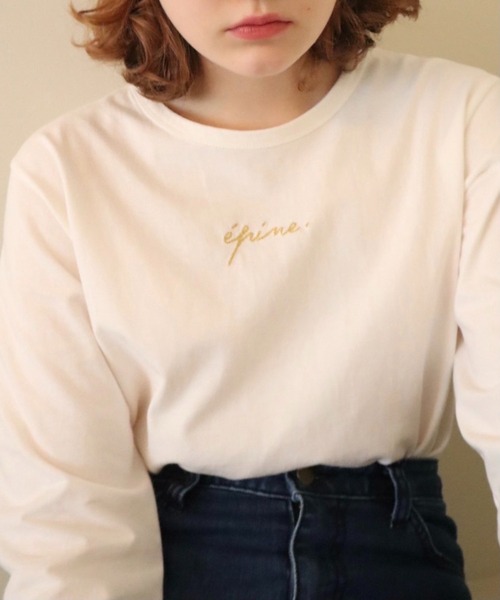 épine♡embroidery gold logo long tee epine（エピヌ）の「epine embroidery gold logo long tee（Tシャツ