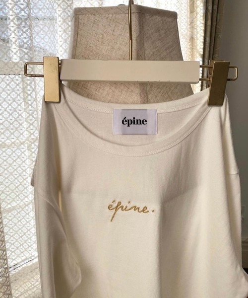 épine♡embroidery gold logo long tee epine（エピヌ）の「epine embroidery gold logo long tee（Tシャツ