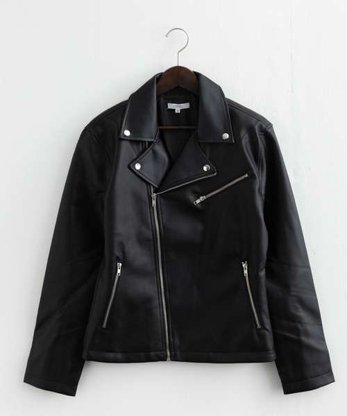 Rocky Monroe(ロッキーモンロー)の「ダブルライダースフェイクレザージャケット(ライダースジャケット・メンズ・ブラック/ネイビー・M/LL/L)」の16枚目の写真