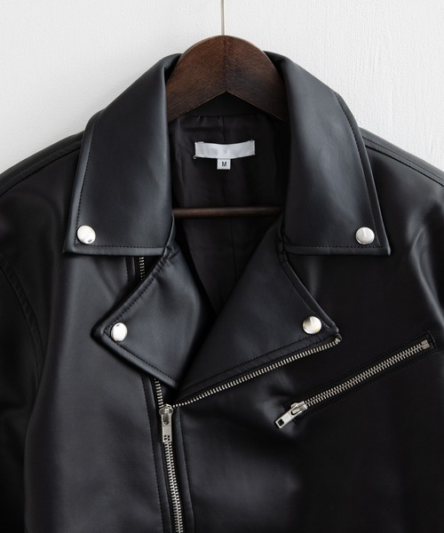 Rocky Monroe(ロッキーモンロー)の「ダブルライダースフェイクレザージャケット(ライダースジャケット・メンズ・ブラック/ネイビー・M/LL/L)」の19枚目の写真