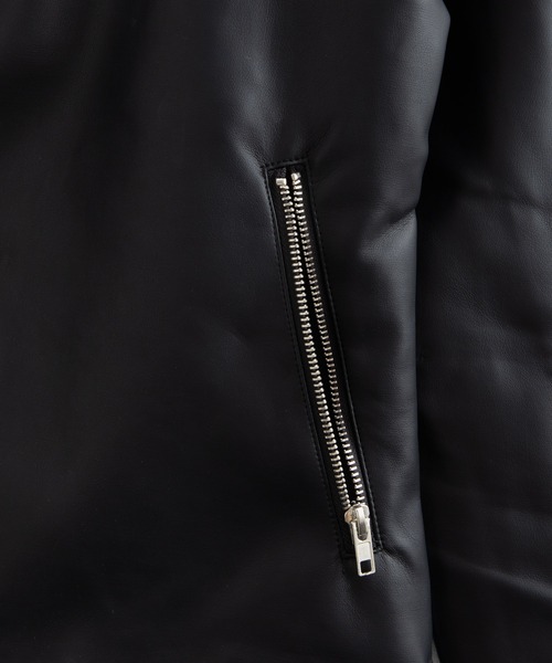 Rocky Monroe(ロッキーモンロー)の「ダブルライダースフェイクレザージャケット(ライダースジャケット・メンズ・ブラック/ネイビー・M/LL/L)」の20枚目の写真