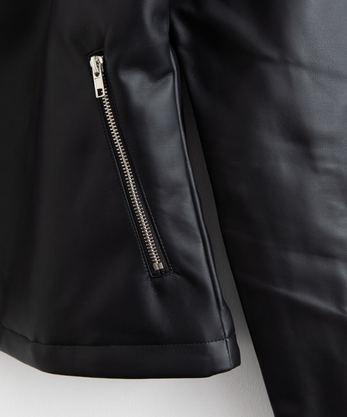 Rocky Monroe(ロッキーモンロー)の「ダブルライダースフェイクレザージャケット(ライダースジャケット・メンズ・ブラック/ネイビー・M/LL/L)」の10枚目の写真