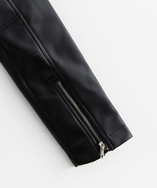 Rocky Monroe(ロッキーモンロー)の「ダブルライダースフェイクレザージャケット(ライダースジャケット・メンズ・ブラック/ネイビー・M/LL/L)」の5枚目の写真