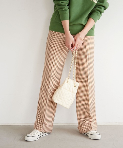 SLOBE citron.（スローブシトロン）の「SLOBE citron. Funny ツイードパンツ【手洗い可能】◆（その他パンツ・レディース・チャコールグレー/グリーン/キャメル・38/36）」の3枚目の写真