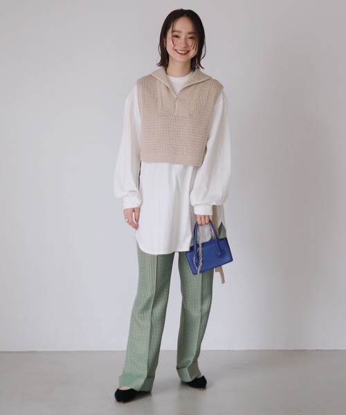 SLOBE citron.（スローブシトロン）の「SLOBE citron. Funny ツイードパンツ【手洗い可能】◆（その他パンツ・レディース・チャコールグレー/グリーン/キャメル・38/36）」の11枚目の写真