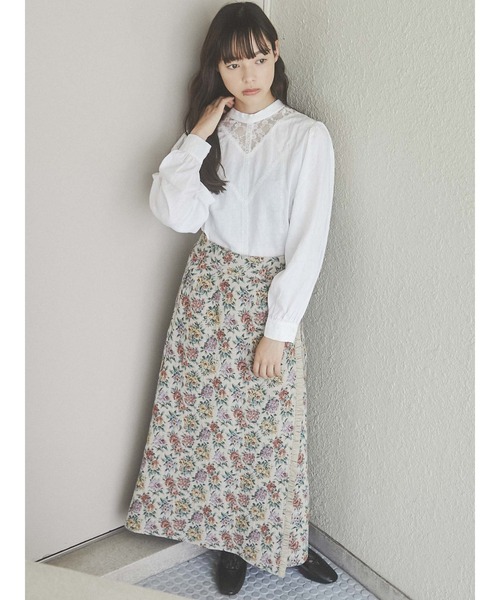 merry jenny（メリージェニー）の「スタンンドカラーレースコンビブラウス（シャツ/ブラウス・レディース・ブラック/オフホワイト・FREE）」の11枚目の写真