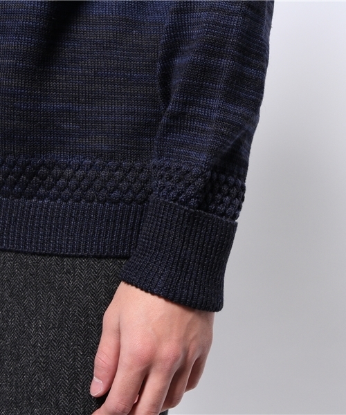 CIAOPANIC（チャオパニック）の「【Ciaopanic】編み替え地柄タートル（ニット/セーター・メンズ・ネイビー/オフホワイト/ボルドー・LARGE/MEDIUM）」の8枚目の写真