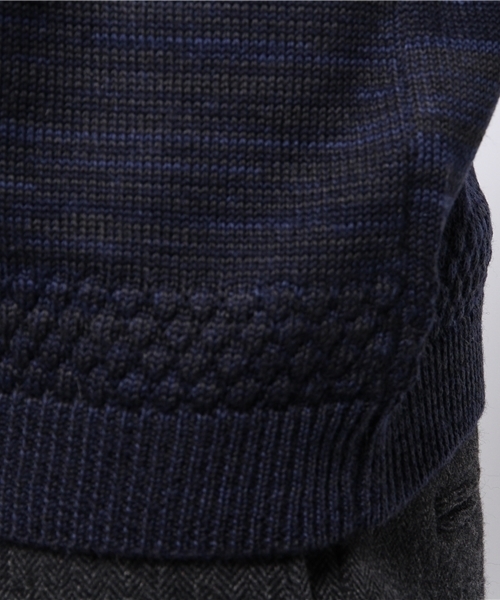CIAOPANIC（チャオパニック）の「【Ciaopanic】編み替え地柄タートル（ニット/セーター・メンズ・ネイビー/オフホワイト/ボルドー・LARGE/MEDIUM）」の9枚目の写真