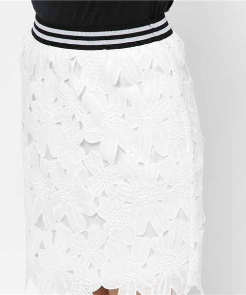 WEGO（ウィゴー）の「WEGO/リブラインレースペンシルスカート（スカート・レディース・オフホワイト/ネイビー・FREE）」の6枚目の写真