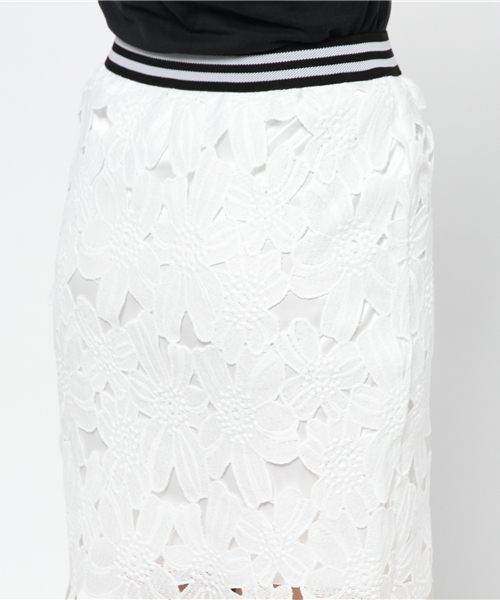 WEGO（ウィゴー）の「WEGO/リブラインレースペンシルスカート（スカート・レディース・オフホワイト/ネイビー・FREE）」の7枚目の写真