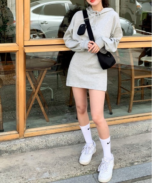 SONA(ソナ)の「SONYUNARA フーディーミニワンピース(ワンピース・レディース・グレー・FREE)」の13枚目の写真