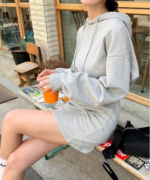 SONA(ソナ)の「SONYUNARA フーディーミニワンピース(ワンピース・レディース・グレー・FREE)」の7枚目の写真