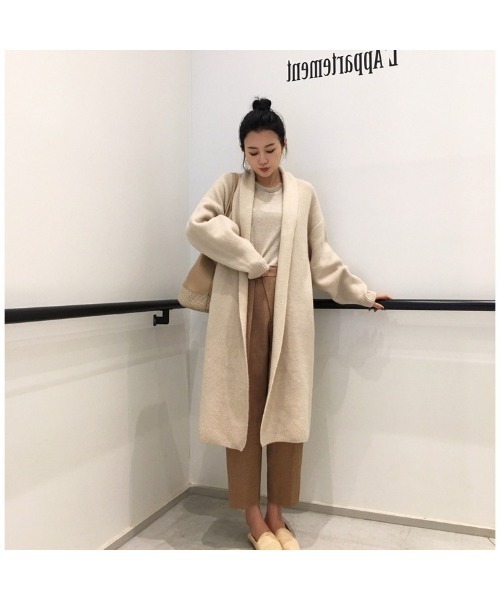 Ritzy(リッツィー)の「大人シルエット ゆる感 ロング丈 カーディガン(カーディガン/ボレロ・レディース・オフホワイト/モカ/コーラルピンク・FREE)」の10枚目の写真