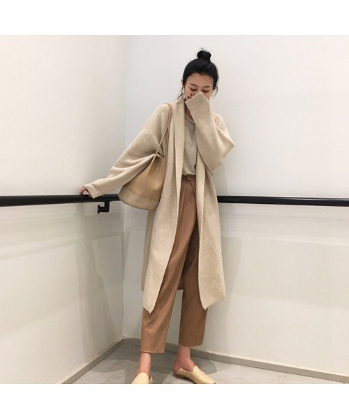 Ritzy(リッツィー)の「大人シルエット ゆる感 ロング丈 カーディガン(カーディガン/ボレロ・レディース・オフホワイト/モカ/コーラルピンク・FREE)」の15枚目の写真