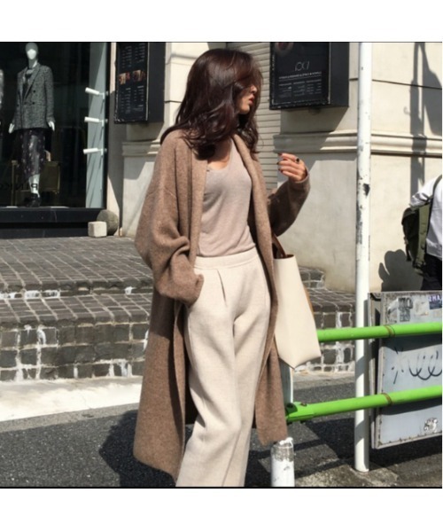 Ritzy(リッツィー)の「大人シルエット ゆる感 ロング丈 カーディガン(カーディガン/ボレロ・レディース・オフホワイト/モカ/コーラルピンク・FREE)」の7枚目の写真