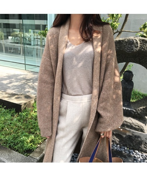 Ritzy(リッツィー)の「大人シルエット ゆる感 ロング丈 カーディガン(カーディガン/ボレロ・レディース・オフホワイト/モカ/コーラルピンク・FREE)」の5枚目の写真