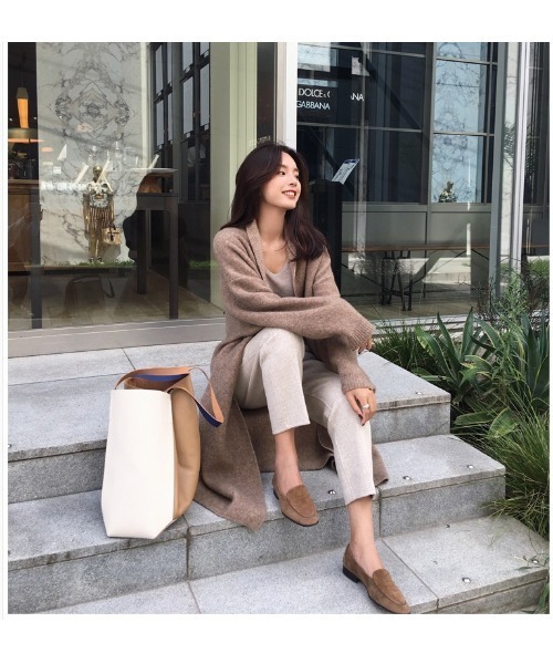 Ritzy(リッツィー)の「大人シルエット ゆる感 ロング丈 カーディガン(カーディガン/ボレロ・レディース・オフホワイト/モカ/コーラルピンク・FREE)」の13枚目の写真