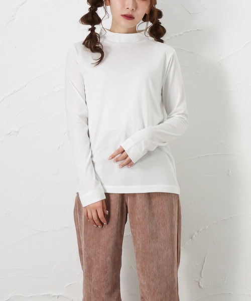 NAVY(ネイビー)の「NAVY ネイビー ハイネックリングロングスリーブTシャツ(Tシャツ/カットソー・レディース・ピンク/ホワイト/グリーン/グレー/ブラック・L/M)」の2枚目の写真