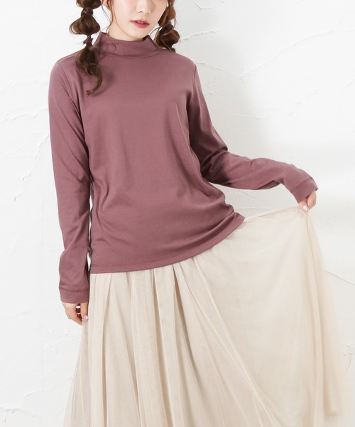 NAVY(ネイビー)の「NAVY ネイビー ハイネックリングロングスリーブTシャツ(Tシャツ/カットソー・レディース・ピンク/ホワイト/グリーン/グレー/ブラック・L/M)」の5枚目の写真