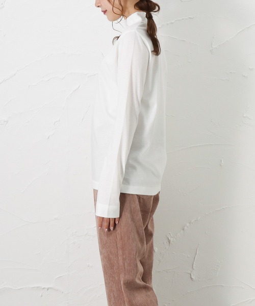 NAVY(ネイビー)の「NAVY ネイビー ハイネックリングロングスリーブTシャツ(Tシャツ/カットソー・レディース・ピンク/ホワイト/グリーン/グレー/ブラック・L/M)」の9枚目の写真