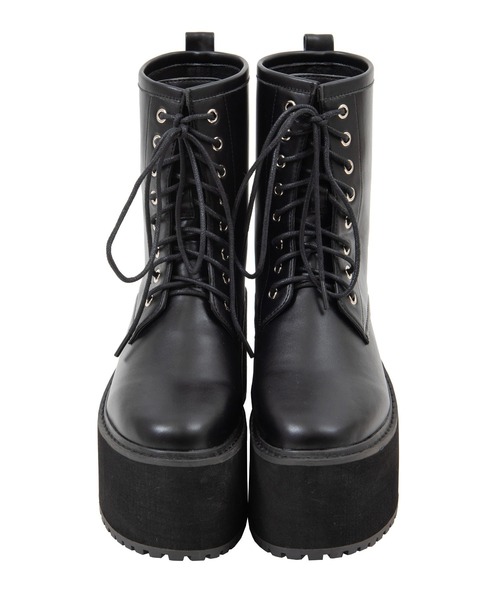 PUNYUS（プニュズ）の「厚底レースアップブーツ（ブーツ・レディース・ブラック・3/2/4/1）」の5枚目の写真