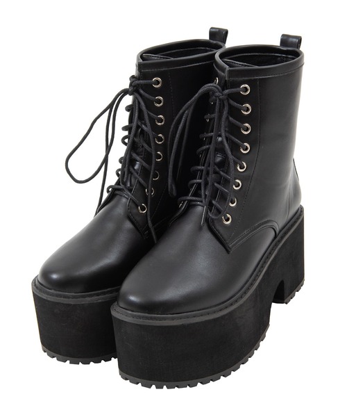 PUNYUS（プニュズ）の「厚底レースアップブーツ（ブーツ・レディース・ブラック・3/2/4/1）」の10枚目の写真