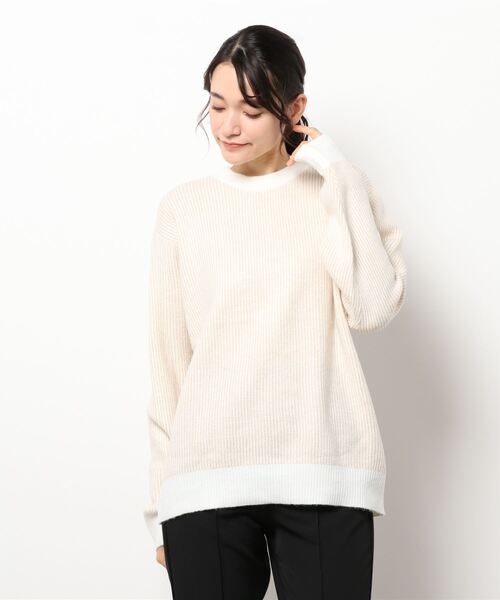 KOBE LETTUCE（コウベレタス）の「選べるタイプユニセックス起毛ニットトップス（ニット/セーター・レディース・ベージュ系その他/モスグリーン/ベージュ系その他2/ブルー系その他/ベージュ系その他3/ベージュ系その他4/グリーン系その他/ブルー系その他2・1/2）」の2枚目の写真
