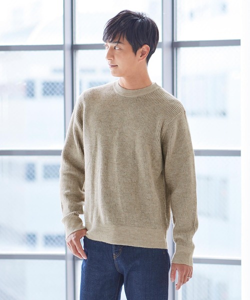 KOBE LETTUCE（コウベレタス）の「選べるタイプユニセックス起毛ニットトップス（ニット/セーター・レディース・ベージュ系その他/モスグリーン/ベージュ系その他2/ブルー系その他/ベージュ系その他3/ベージュ系その他4/グリーン系その他/ブルー系その他2・1/2）」の3枚目の写真