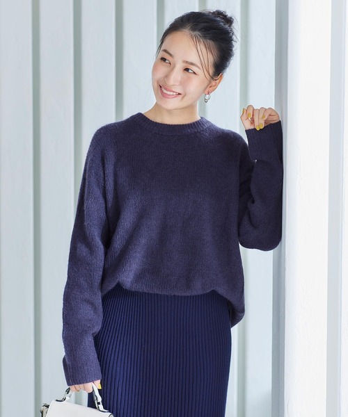 KOBE LETTUCE（コウベレタス）の「選べるタイプユニセックス起毛ニットトップス（ニット/セーター・レディース・ベージュ系その他/モスグリーン/ベージュ系その他2/ブルー系その他/ベージュ系その他3/ベージュ系その他4/グリーン系その他/ブルー系その他2・1/2）」の8枚目の写真