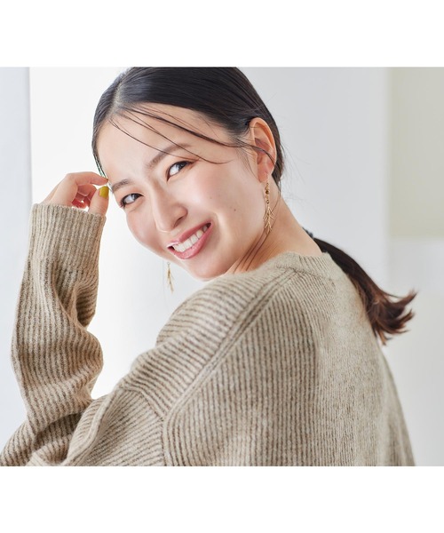 KOBE LETTUCE（コウベレタス）の「選べるタイプユニセックス起毛ニットトップス（ニット/セーター・レディース・ベージュ系その他/モスグリーン/ベージュ系その他2/ブルー系その他/ベージュ系その他3/ベージュ系その他4/グリーン系その他/ブルー系その他2・1/2）」の9枚目の写真