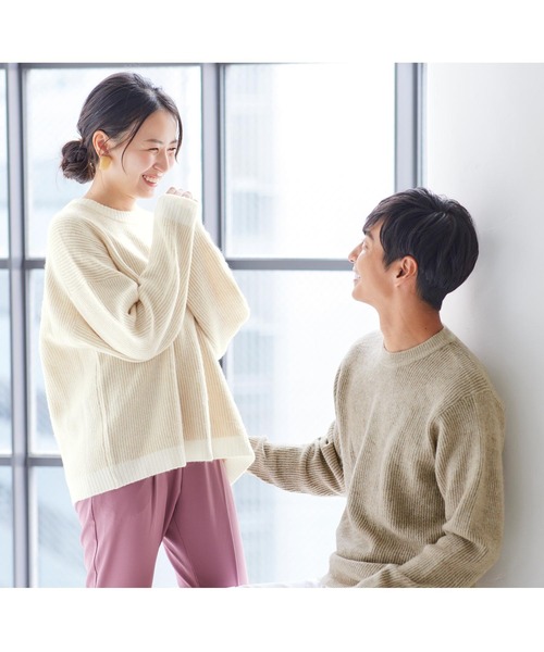 KOBE LETTUCE（コウベレタス）の「選べるタイプユニセックス起毛ニットトップス（ニット/セーター・レディース・ベージュ系その他/モスグリーン/ベージュ系その他2/ブルー系その他/ベージュ系その他3/ベージュ系その他4/グリーン系その他/ブルー系その他2・1/2）」の17枚目の写真