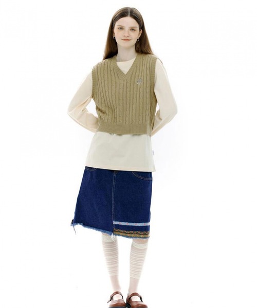 CLOTTY(クロッティ)の「CLOTTY/CC CABLE VEST 2229515(ベスト・レディース・ベージュ/グレー/ピンク・FREE)」の13枚目の写真